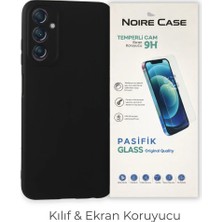 Cepmoda Samsung A24 Uyumlu Silikon Telefon Kılıfı ve Temperli Cam Ekran Koruyucu 2’li Set - Siyah