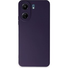 Cepmoda Redmi 13C Lansman Kılıf - Iç Kısmı Kadife Kaplı - Esnek Silikon Kapak - Mor