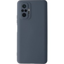 Cepmoda Redmi Note 10 Pro Lansman Kılıf - Iç Kısmı Kadife Kaplı - Esnek Silikon Kapak - Gri