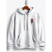 MGAX Sevimli Ayı Lucky Guy Arma Baskılı Regular Kapşonlu Sweatshirt