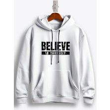 MGAX Believe In Yourself Baskılı Regular Kapşonlu Sweatshirt
