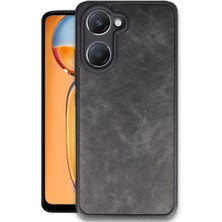 Cepmoda Vivo Y18 Uyumlu Deri Görünümlü Telefon Kılıfı Darbe Emici Kapak - Siyah