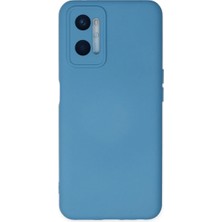 Cepmoda Oppo A96 Lansman Kılıf - Iç Kısmı Kadife Kaplı - Esnek Silikon Kapak - Mavi
