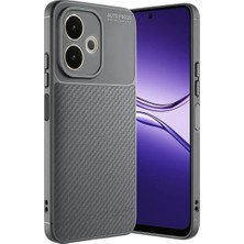 Cepmoda Oppo A5 Pro 4g Uyumlu Karbon Desenli Mat Silikon Telefon Kılıfı - Gri