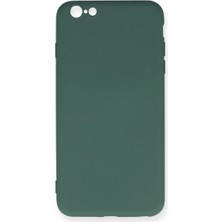 Cepmoda iPhone 6 Plus Lansman Kılıf - Iç Kısmı Kadife Kaplı - Esnek Silikon Kapak - Koyu Yeşil