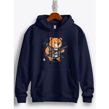 MGAX Avcı Hunter Bear Baskılı Regular Kapşonlu Sweatshirt