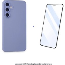 Cepmoda Samsung Galaxy S24 Lansman Kılıf + Tam Kaplayan Antistatik Ekran Koruyucu Set - Lila