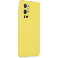 Cepmoda One Plus 9 Pro Lansman Kılıf - Iç Kısmı Kadife Kaplı - Esnek Silikon Kapak - Sarı