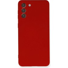 Cepmoda Samsung Galaxy S21 Plus Lansman Kılıf - Iç Kısmı Kadife Kaplı - Esnek Silikon Kapak - Kırmızı