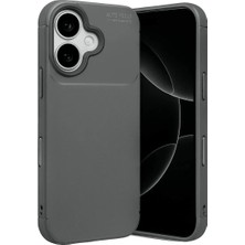 Cepmoda iPhone 17 Uyumlu Karbon Desenli Mat Silikon Telefon Kılıfı - Gri