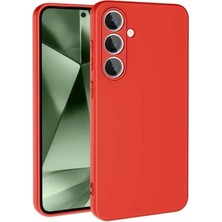 Cepmoda Samsung Galaxy S24 Fe Lansman Kılıf - Iç Kısmı Kadife Kaplı - Esnek Silikon Kapak - Kırmızı
