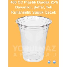 Yorulmaz Ambalaj 🥤 🥤 400 cc Plastik Bardak 25’li Şeffaf Kullan At Soğuk Içecek Bardağı Dayanıklı Tek Kullanımlık Bardak