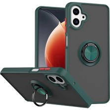 Cepmoda Samsung Galaxy A07 4g Uyumlu Yüzüklü Kılıf - Buzlu Şeffaf - Yeşil