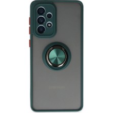 Cepmoda Samsung Galaxy A33 5g Uyumlu Yüzüklü Kılıf - Buzlu Şeffaf - Yeşil