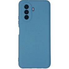 Cepmoda Huawei Nova Y70 Lansman Kılıf - Iç Kısmı Kadife Kaplı - Esnek Silikon Kapak - Mavi
