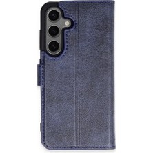 Cepmoda Samsung Galaxy S24 Uyumlu Kapaklı Kılıf - Cüzdanlı - Kopçalı - Lacivert