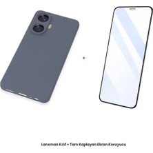Cepmoda Realme C55 Lansman Kılıf + Tam Kaplayan Antistatik Ekran Koruyucu Set - Gri