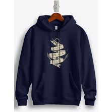 MGAX Denizci Living Life As A Sailor Baskılı Regular Kapşonlu Sweatshirt