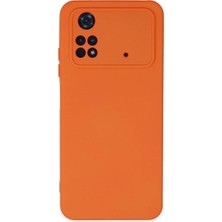 Cepmoda Poco M4 Pro 4g Lansman Kılıf - Iç Kısmı Kadife Kaplı - Esnek Silikon Kapak - Turuncu