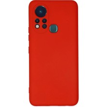 Cepmoda Infinix Hot 11S Lansman Kılıf - Iç Kısmı Kadife Kaplı - Esnek Silikon Kapak - Kırmızı