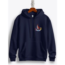 MGAX Denizci Yelkenli Gemi Arma Baskılı Regular Kapşonlu Sweatshirt
