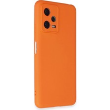 Cepmoda Redmi Note 12 5g Lansman Kılıf - Iç Kısmı Kadife Kaplı - Esnek Silikon Kapak - Turuncu