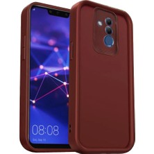 Cepmoda Huawei Mate 20 Lite Mat Kalın Silikon Telefon Kılıfı Darbe Emici - Bordo