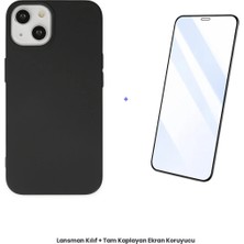 Cepmoda iPhone 15 Plus Lansman Kılıf + Tam Kaplayan Antistatik Ekran Koruyucu Set - Siyah