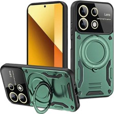 Cepmoda Redmi Note 13 4g Standlı Yüzüklü Telefon Kılıfı - 360° Döner Halkalı A+ Korumalı - Yeşil