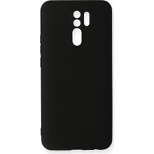 Cepmoda Redmi 9 Lansman Kılıf - Iç Kısmı Kadife Kaplı - Esnek Silikon Kapak - Siyah
