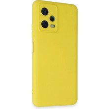 Cepmoda Redmi Note 12 5g Lansman Kılıf - Iç Kısmı Kadife Kaplı - Esnek Silikon Kapak - Sarı