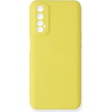 Cepmoda Realme 7 Lansman Kılıf - Iç Kısmı Kadife Kaplı - Esnek Silikon Kapak - Sarı