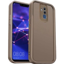 Cepmoda Huawei Mate 20 Lite Mat Kalın Silikon Telefon Kılıfı Darbe Emici - Kahverengi