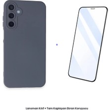 Cepmoda Samsung Galaxy A15 4g Lansman Kılıf + Tam Kaplayan Antistatik Ekran Koruyucu Set - Gri