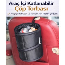 Galacticevo Araç Içi Katlanabilir Çöp Torbası Askılı Oto Çöp Kovası Su Geçirmez Koltuk Arkası Organizer Siyah