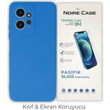 Cepmoda Redmi Note 12 4g Uyumlu Silikon Telefon Kılıfı ve Temperli Cam Ekran Koruyucu 2’li Set - Mavi