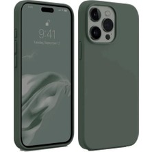 Cepmoda iPhone 15 Pro Uyumlu First Serisi Ince Silikon Kılıf – Koyu Yeşil