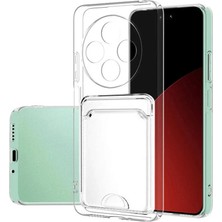 Cepmoda Redmi 14C Şeffaf Kart Bölmeli Silikon Kılıf - Kartlıklı