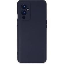 Cepmoda One Plus 9 Lansman Kılıf - Iç Kısmı Kadife Kaplı - Esnek Silikon Kapak - Lacivert