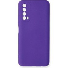 Cepmoda Huawei P Smart 2021 Lansman Kılıf - Iç Kısmı Kadife Kaplı - Esnek Silikon Kapak - Mor