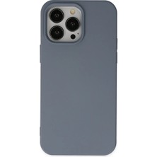 Cepmoda iPhone 14 Pro Lansman Kılıf - Iç Kısmı Kadife Kaplı - Esnek Silikon Kapak - Gri