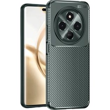 Cepmoda Tecno Spark 30C Uyumlu Karbon Desenli Mat Silikon Telefon Kılıfı - Koyu Yeşil