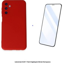 Cepmoda Samsung Galaxy M14 5g Lansman Kılıf + Tam Kaplayan Antistatik Ekran Koruyucu Set - Kırmızı