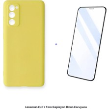 Cepmoda Samsung Galaxy S20 Fe Lansman Kılıf + Tam Kaplayan Antistatik Ekran Koruyucu Set - Sarı