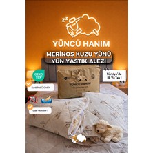 Kuzu Yünü Dolgulu Kapitoneli Yastık Alezi , Doğal Pamuk Kumaş 50X70 cm (2 Adet)