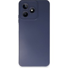 Cepmoda Realme C53 Lansman Kılıf - Iç Kısmı Kadife Kaplı - Esnek Silikon Kapak - Lacivert