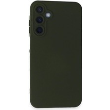 Cepmoda Samsung Galaxy A15 4g Lansman Kılıf - Iç Kısmı Kadife Kaplı - Esnek Silikon Kapak - Koyu Yeşil