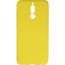 Cepmoda Huawei Mate 10 Lite Lansman Kılıf - Iç Kısmı Kadife Kaplı - Esnek Silikon Kapak - Sarı