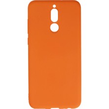 Cepmoda Huawei Mate 10 Lite Lansman Kılıf - Iç Kısmı Kadife Kaplı - Esnek Silikon Kapak - Turuncu