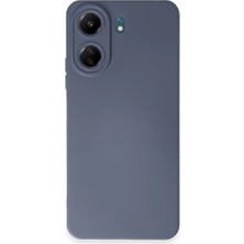 Cepmoda Redmi 13C Lansman Kılıf - Iç Kısmı Kadife Kaplı - Esnek Silikon Kapak - Gri
